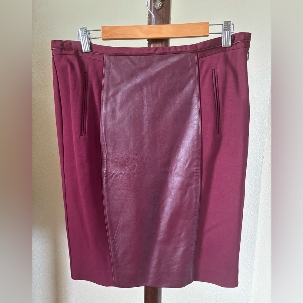 Ted Baker leather and fabric skirt